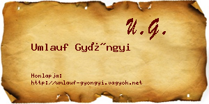 Umlauf Gyöngyi névjegykártya